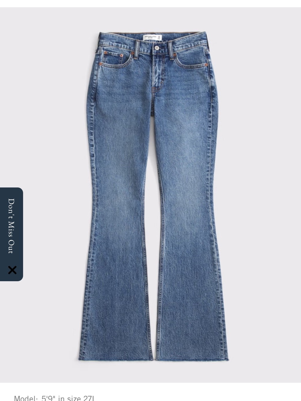 Abercrombie curve love Women's Blue mid-Rise bootcut Jeans